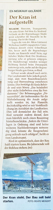 Objekt Donaumühle Presseartikel